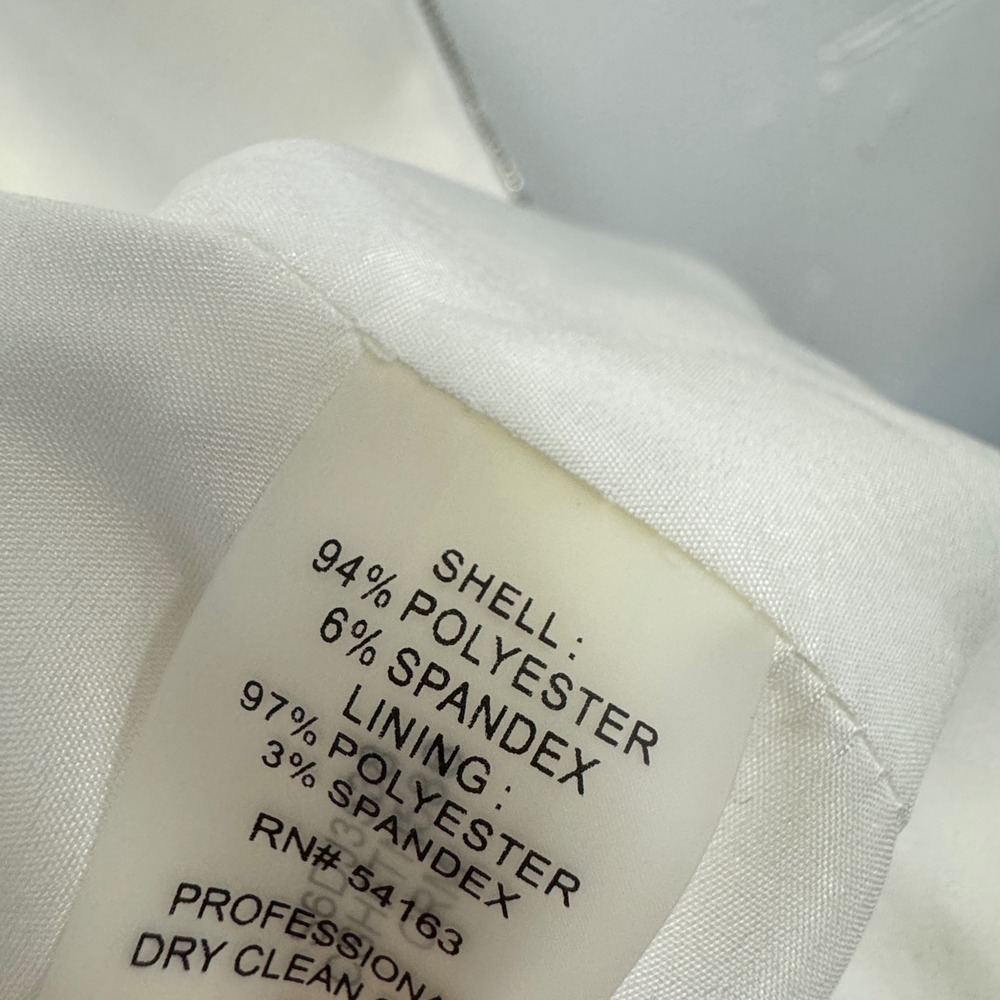 Calvin Klein Off White Ivory Zip Front Collarless Blazer Jacket Size 8 Summer - Picture 8 of 10